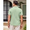 imageCOOFANDY Mens Casual Button Down Shirts Short Sleeve Summer Beach Shirt Fashion Textured Shirts with PocketLight Green