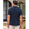 imageCOOFANDY Mens Casual Button Down Shirts Short Sleeve Summer Beach Shirt Fashion Textured Shirts with PocketNavy