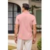 imageCOOFANDY Mens Casual Button Down Shirts Short Sleeve Summer Beach Shirt Fashion Textured Shirts with PocketPink