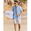 imageCOOFANDY Mens Casual Button Down Shirts Short Sleeve Summer Beach Shirt Fashion Textured Shirts with PocketSky Blue