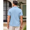 imageCOOFANDY Mens Casual Button Down Shirts Short Sleeve Summer Beach Shirt Fashion Textured Shirts with PocketSky Blue
