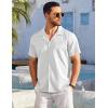 imageCOOFANDY Mens Casual Button Down Shirts Short Sleeve Summer Beach Shirt Fashion Textured Shirts with PocketWhite