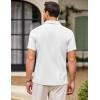 imageCOOFANDY Mens Casual Button Down Shirts Short Sleeve Summer Beach Shirt Fashion Textured Shirts with PocketWhite