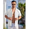 imageCOOFANDY Mens Casual Button Down Shirts Short Sleeve Summer Beach Shirt Fashion Textured Shirts with PocketWhite