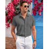 imageCOOFANDY Mens Casual Button Down Shirts Short Sleeve Summer Beach Vacation Untucked Dress Shirts with PocketDark Gray