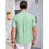 imageCOOFANDY Mens Casual Button Down Shirts Short Sleeve Summer Beach Vacation Untucked Dress Shirts with PocketLeafgreen