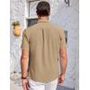 imageCOOFANDY Mens Casual Button Down Shirts Short Sleeve Summer Beach Vacation Untucked Dress Shirts with PocketLight Tan