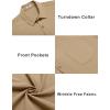 imageCOOFANDY Mens Casual Button Down Shirts Short Sleeve Summer Beach Vacation Untucked Dress Shirts with PocketLight Tan