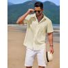 imageCOOFANDY Mens Casual Button Down Shirts Short Sleeve Textured Shirt Summer Beach Shirts for MenBeige