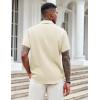 imageCOOFANDY Mens Casual Button Down Shirts Short Sleeve Textured Shirt Summer Beach Shirts for MenBeige