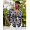 imageCOOFANDY Mens Casual Button Down Shirts Short Sleeve Textured Shirt Summer Beach Shirts for MenBlackflowers