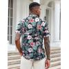 imageCOOFANDY Mens Casual Button Down Shirts Short Sleeve Textured Shirt Summer Beach Shirts for MenBlackflowers