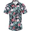 imageCOOFANDY Mens Casual Button Down Shirts Short Sleeve Textured Shirt Summer Beach Shirts for MenBlackflowers