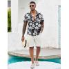 imageCOOFANDY Mens Casual Button Down Shirts Short Sleeve Textured Shirt Summer Beach Shirts for MenBlackwhite Floral