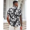 imageCOOFANDY Mens Casual Button Down Shirts Short Sleeve Textured Shirt Summer Beach Shirts for MenBlackwhite Floral
