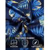 imageCOOFANDY Mens Casual Button Down Shirts Short Sleeve Textured Shirt Summer Beach Shirts for MenBlueyellow Leaves