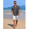 imageCOOFANDY Mens Casual Button Down Shirts Short Sleeve Textured Shirt Summer Beach Shirts for MenDark Grey
