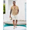 imageCOOFANDY Mens Casual Button Down Shirts Short Sleeve Textured Shirt Summer Beach Shirts for MenKahki