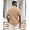 imageCOOFANDY Mens Casual Button Down Shirts Short Sleeve Textured Shirt Summer Beach Shirts for MenKahki