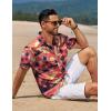 imageCOOFANDY Mens Casual Button Down Shirts Short Sleeve Textured Shirt Summer Beach Shirts for MenSunset  Coconut Tree