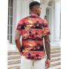 imageCOOFANDY Mens Casual Button Down Shirts Short Sleeve Textured Shirt Summer Beach Shirts for MenSunset  Coconut Tree
