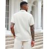 imageCOOFANDY Mens Casual Button Down Shirts Short Sleeve Textured Shirt Summer Beach Shirts for MenWhite