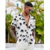 imageCOOFANDY Mens Casual Button Down Shirts Short Sleeve Textured Shirt Summer Beach Shirts for MenWhitecoconut Tree