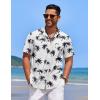 imageCOOFANDY Mens Casual Button Down Shirts Short Sleeve Textured Shirt Summer Beach Shirts for MenWhitecoconut Tree