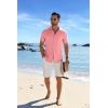 imageCOOFANDY Mens Casual Button Down Shirts Short Sleeve Textured Summer Beach ShirtChampagne Pink