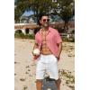 imageCOOFANDY Mens Casual Button Down Shirts Short Sleeve Textured Summer Beach ShirtChampagne Pink