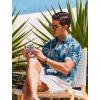 imageCOOFANDY Mens Casual Button Down Shirts Short Sleeve Textured Summer Beach ShirtsBluecoconut Tree