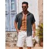 imageCOOFANDY Mens Casual Button Down Shirts Short Sleeve Textured Summer Beach ShirtsDark Gray