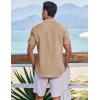 imageCOOFANDY Mens Casual Button Down Shirts Short Sleeve Textured Summer Beach ShirtsKhaki