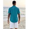 imageCOOFANDY Mens Casual Button Down Shirts Short Sleeve Textured Summer Beach ShirtsLake Blue