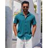 imageCOOFANDY Mens Casual Button Down Shirts Short Sleeve Textured Summer Beach ShirtsLake Blue