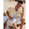 imageCOOFANDY Mens Casual Button Down Shirts Short Sleeve Textured Summer Beach ShirtsLight Khaki