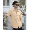 imageCOOFANDY Mens Casual Button Down Shirts Short Sleeve Textured Summer Beach ShirtsLight Khaki