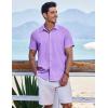 imageCOOFANDY Mens Casual Button Down Shirts Short Sleeve Textured Summer Beach ShirtsLight Purple