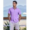 imageCOOFANDY Mens Casual Button Down Shirts Short Sleeve Textured Summer Beach ShirtsLight Purple