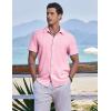 imageCOOFANDY Mens Casual Button Down Shirts Short Sleeve Textured Summer Beach ShirtsPink