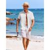 imageCOOFANDY Mens Casual Button Down Shirts Short Sleeve Textured Summer Beach ShirtsWhite
