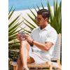 imageCOOFANDY Mens Casual Button Down Shirts Short Sleeve Textured Summer Beach ShirtsWhite