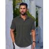 imageCOOFANDY Mens Casual Button Down Shirts Short Sleeve Wrinkle Free Shirt Untucked Summer Stretch Dress ShirtDark Grey