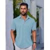 imageCOOFANDY Mens Casual Button Down Shirts Short Sleeve Wrinkle Free Shirt Untucked Summer Stretch Dress ShirtLight Blue