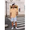 imageCOOFANDY Mens Casual Button Down Shirts Short Sleeve Wrinkle Free Shirt Untucked Summer Stretch Dress ShirtLight Tan