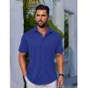 imageCOOFANDY Mens Casual Button Down Shirts Short Sleeve Wrinkle Free Shirt Untucked Summer Stretch Dress ShirtRoyal Blue