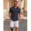 imageCOOFANDY Mens Casual Button Down Short Sleeve Shirts Untucked Wrinkle Free Shirt Stretch Dress ShirtsDark Blue