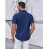 imageCOOFANDY Mens Casual Button Down Short Sleeve Shirts Untucked Wrinkle Free Shirt Stretch Dress ShirtsOcean Blue