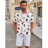 imageCOOFANDY Mens Casual Button Down Short Sleeve Shirts Untucked Wrinkle Free Shirt Stretch Dress ShirtsWhite  Leaf