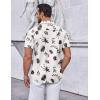 imageCOOFANDY Mens Casual Button Down Short Sleeve Shirts Untucked Wrinkle Free Shirt Stretch Dress ShirtsWhite  Leaf